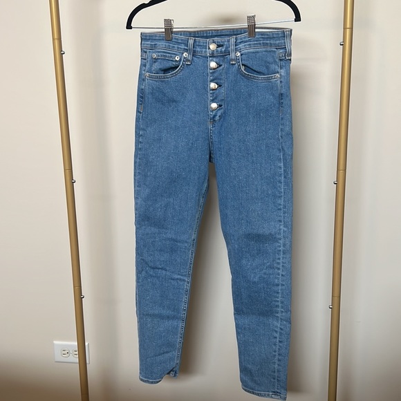 RAG & BONE Nina High-rise Skinny Jeans W/ Button Fly - Size 28 - Picture 4 of 6